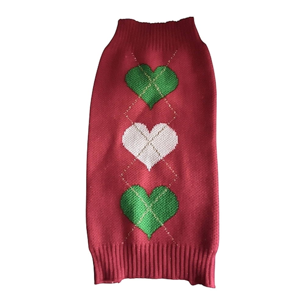 DOG sweater medium‎ size ugly Christmas Sweather heart Holidays